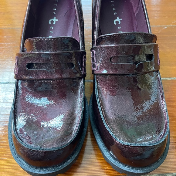 NEW True Craft Chunky Burgundy Lugged Heel Platform Loafer - Size 8 - Picture 8 of 8